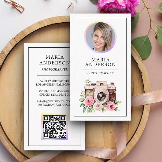  Bloemen Camera Foto QR Code Fotograaf Visitekaartje