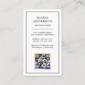  Bloemen Camera Foto QR Code Fotograaf Visitekaartje (Achterkant)