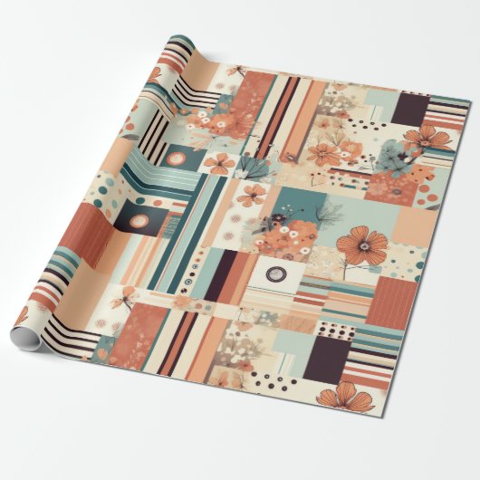  Bloemen & Camerapatroon (4) Cadeaupapier (Uitgerold)