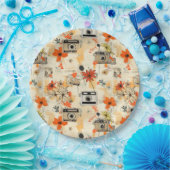  Bloemen & Camerapatroon (5) Papieren Bordje (Feest)