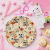  Bloemen & Camerapatroon (5) Papieren Bordje (Feest)