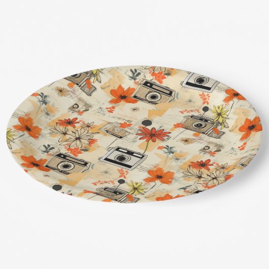 Bloemen & Camerapatroon (5) Papieren Bordje (Gekanteld)
