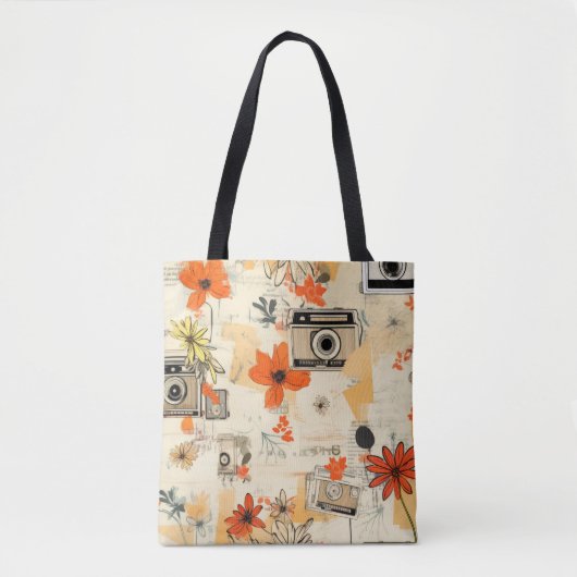 Bloemen & Camerapatroon (5) Tote Bag (Voorkant)