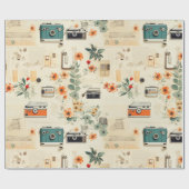 Bloemen & Camerapatroon (6) Cadeaupapier (Vlak)