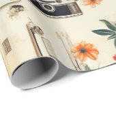 Bloemen & Camerapatroon (6) Cadeaupapier (Rol Hoek)