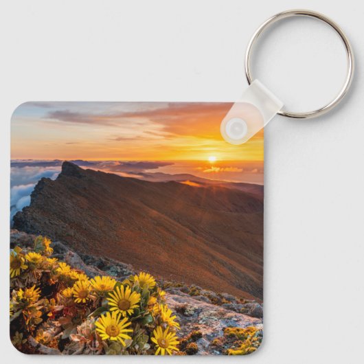 Bloemen | Canarische Eilanden, Spanje Sleutelhanger (Achterkant)