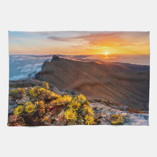 Bloemen | Canarische Eilanden, Spanje Theedoek (Horizontaal)