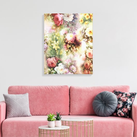 bloemen canvas afdruk (Insitu (Woonkamer))