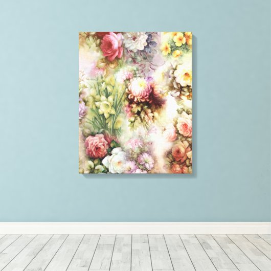 bloemen canvas afdruk (Insitu (Houten vloer))