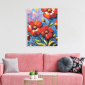 Bloemen Canvas Afdruk (Insitu (Woonkamer))