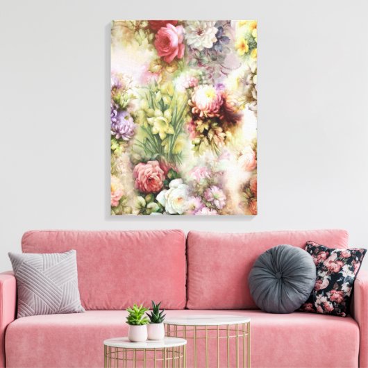 bloemen canvas afdruk (Insitu (Woonkamer))