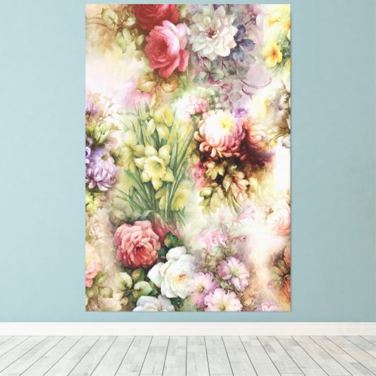  bloemen canvas afdruk (Insitu (Houten vloer))