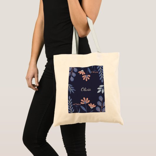 Bloemen Canvas tas - gepersonaliseerd (Voorkant (product))