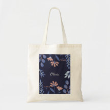 Bloemen Canvas tas - gepersonaliseerd
