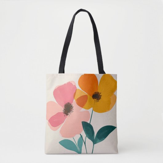 Bloemen Canvas tas, Kleurrijke Bloemen Design Tas (Voorkant)