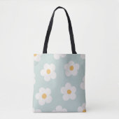 Bloemen Canvas tas, Schattige Daisies Pattern Tas (Voorkant)