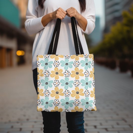 Bloemen Canvas tas, Schattige Daisy Tas, Kleurrijk Tote Bag