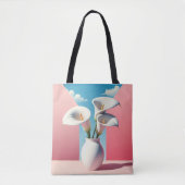 Bloemen Canvas tas- Schattigee bloempot ontwerp. Tote Bag (Voorkant)