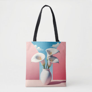 Bloemen Canvas tas- Schattigee bloempot ontwerp. Tote Bag