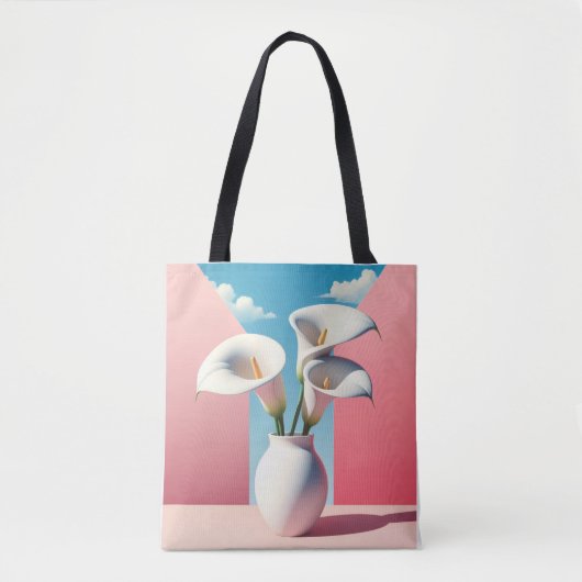 Bloemen Canvas tas- Schattigee bloempot ontwerp. Tote Bag (Voorkant)