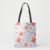Bloemen Canvas tas voor mama – Warm Waterverf Flow (Voorkant)