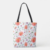 Bloemen Canvas tas voor mama – Warm Waterverf Flow (Achterkant)