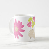 Bloemen cartoon schattige mok (Voorkant links)