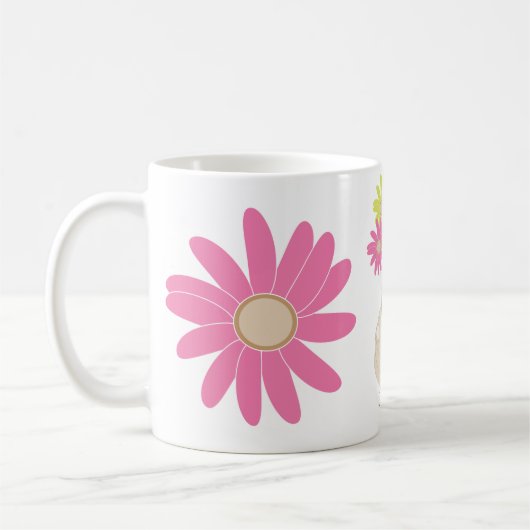 Bloemen cartoon schattige mok (Links)