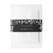 Bloemen Cascade Modern zwart-wit bruiloft Uitnodigingen Wikkel (Voorkant Voorbeeld)