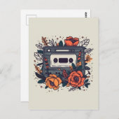 Bloemen Cassettebandje Briefkaart (Voorkant / Achterkant)