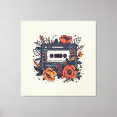 Bloemen Cassettebandje Canvas Afdruk (Voorkant)