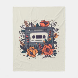 Bloemen Cassettebandje Fleece Deken