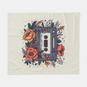 Bloemen Cassettebandje Fleece Deken (Voorkant (Horizontaal))