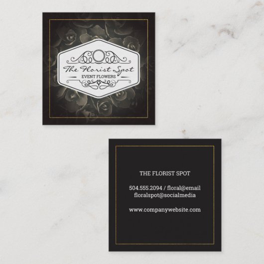 Bloemen | Catering | Gebeurtenisservices Vierkante Visitekaartje (Voorkant / Achterkant)