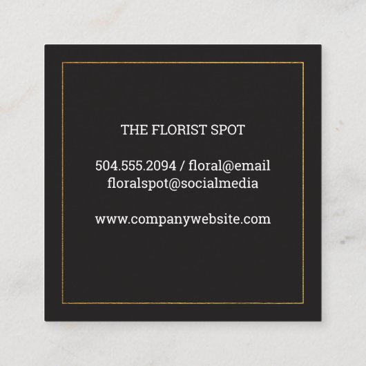 Bloemen | Catering | Gebeurtenisservices Vierkante Visitekaartje (Achterkant)