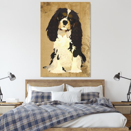 Bloemen Cavalier King Charles Canvas (Insitu (Slaapkamer))
