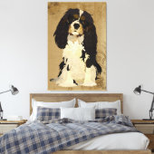 Bloemen Cavalier King Charles Canvas (Insitu (Slaapkamer))