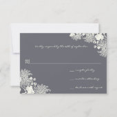  bloemen Chacoal Gray Wedding RSVP (Voorkant)