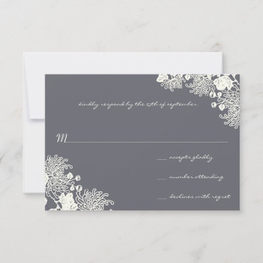 bloemen Chacoal Gray Wedding RSVP (Voorkant)