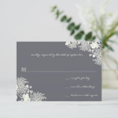bloemen Chacoal Gray Wedding RSVP (Staand voorkant)