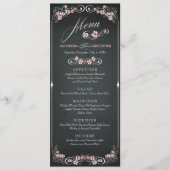 Bloemen Chalkboard  Bold Wedding Menu (Voorkant)