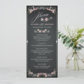 Bloemen Chalkboard  Bold Wedding Menu (Staand voorkant)
