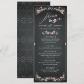 Bloemen Chalkboard  Bold Wedding Menu (Voorkant / Achterkant)