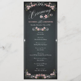 Bloemen Chalkboard  Bold Wedding Program Programmakaart