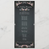 Bloemen Chalkboard  Bold Wedding Program Programmakaart (Achterkant)