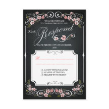 Bloemen Chalkboard  Bold Wedding RSVP