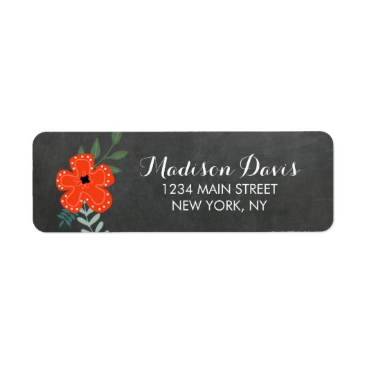  Bloemen Chalkboard bruiloft Adresetiketten Etiket (Voorkant)