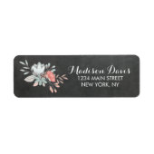  Bloemen Chalkboard bruiloft Adresetiketten Etiket (Voorkant)