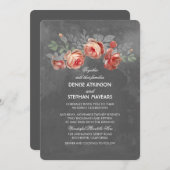  Bloemen Chalkboard bruiloft Kaart (Voorkant / Achterkant)