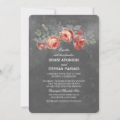  Bloemen Chalkboard bruiloft Kaart (Voorkant)